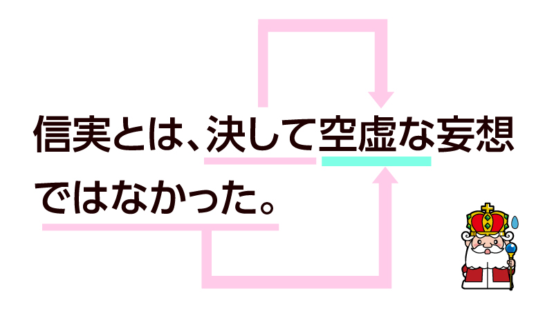 「決して～ない」は「空虚」のみに掛かる