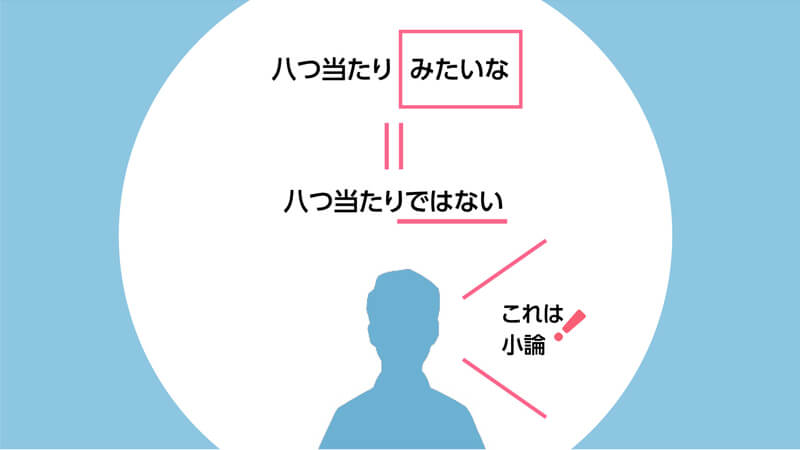 「八つ当たりみたいな」は「八つ当たりではない」ということ